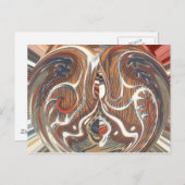 Afrikaanse Abstracte kunst Print Briefkaart (Voorkant / Achterkant)