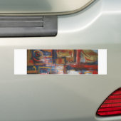 Afrikaanse Abstracte kunst - vierkantjes & cirkels Bumpersticker (Op auto)