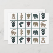 Afrikaanse abstracte stamkunst briefkaart (Voorkant / Achterkant)