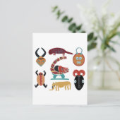 Afrikaanse abstracte stamkunst briefkaart (Staand voorkant)