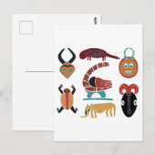 Afrikaanse abstracte stamkunst briefkaart (Voorkant / Achterkant)