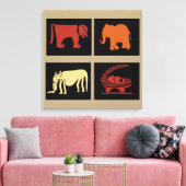 Afrikaanse abstracte stamkunst canvas afdruk (Insitu (Woonkamer))