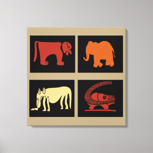Afrikaanse abstracte stamkunst canvas afdruk