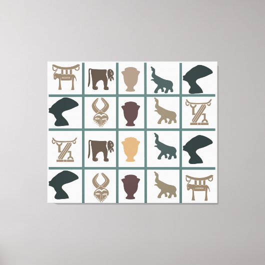 Afrikaanse abstracte stamkunst canvas afdruk (Voorkant)