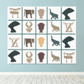 Afrikaanse abstracte stamkunst canvas afdruk (Insitu (Houten vloer))