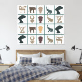 Afrikaanse abstracte stamkunst canvas afdruk (Insitu (Slaapkamer))