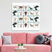 Afrikaanse abstracte stamkunst canvas afdruk (Insitu (Woonkamer))