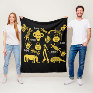 Afrikaanse abstracte stamkunst fleece deken