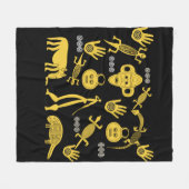 Afrikaanse abstracte stamkunst fleece deken (Voorkant (Horizontaal))