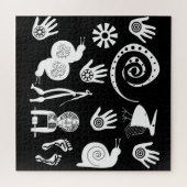 Afrikaanse abstracte stamkunst legpuzzel (Horizontaal)