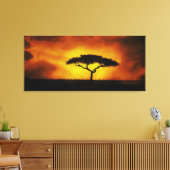 Afrikaanse acacia landschap warme gloed canvas afdruk (Insitu (Woonkamer))