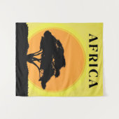 Afrikaanse acaciaboom tegen een Oranje zonsonderga Wandkleed