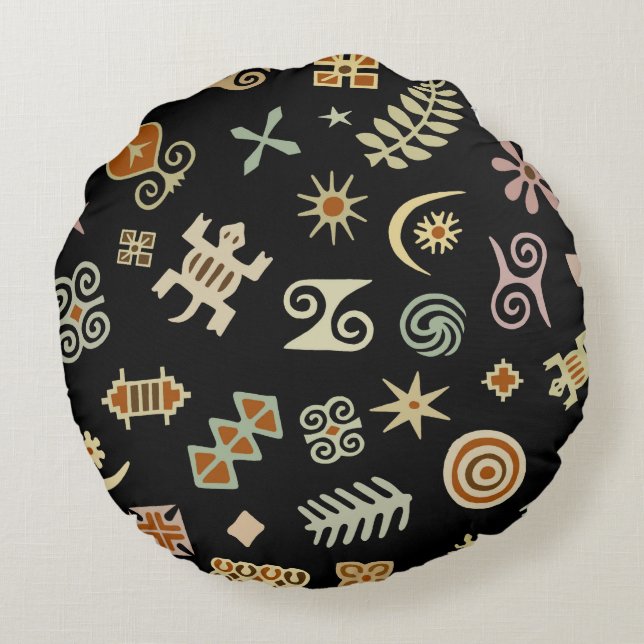 Afrikaanse adinkra-symbolen rond kussen (Achterkant)