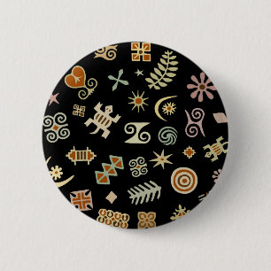 Afrikaanse Adinkra-symbolen Ronde Button 5,7 Cm