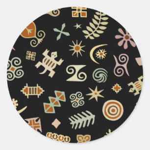 Afrikaanse adinkra-symbolen ronde sticker