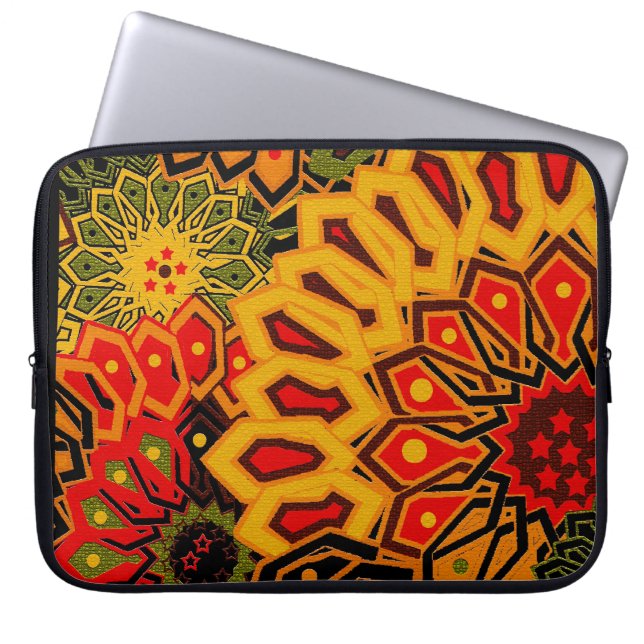 afrikaanse afdruk laptop sleeve (Voorkant)