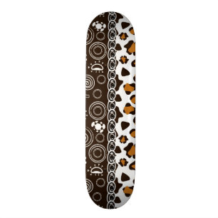 Afrikaanse afdruk met een cheetah-huidpatroon skateboard