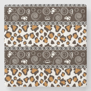 Afrikaanse afdruk met een cheetah-huidpatroon stenen onderzetter