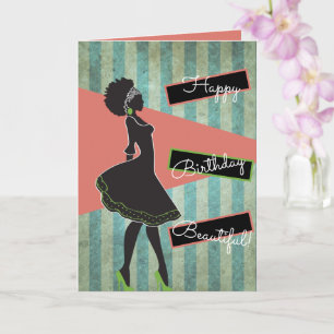 Afrikaanse/Afrikaanse Silhouette Birthday Kaart