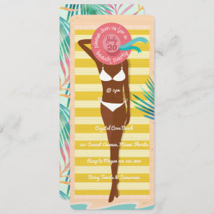 Afrikaanse American Bikini Babe Summer Beach Kaart