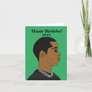 Afrikaanse American Son Birthday Card Kaart