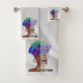 Afrikaanse American Woman Bath Towel set Bad Handdoek (Insitu)