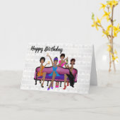 Afrikaanse American Woman's Birthday Card Kaart (Gele Bloem)