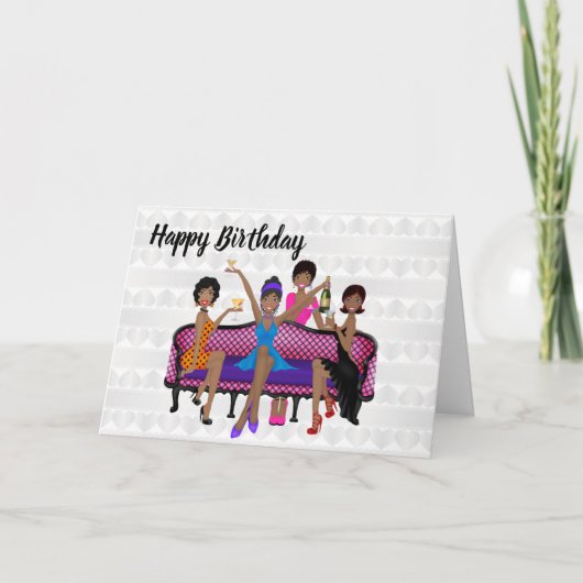 Afrikaanse American Woman's Birthday Card Kaart (Voorkant)