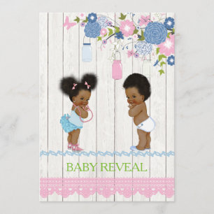 Afrikaanse Amerikaanse Baby onthult Baby shower Kaart
