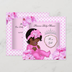 Afrikaanse Amerikaanse Baby shower Girl Sweet Baby Kaart