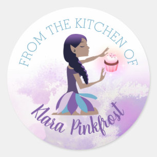 Afrikaanse Amerikaanse bakenfee uit de keuken van Ronde Sticker