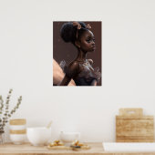 Afrikaanse Amerikaanse ballerina, meisje dat van b Poster (Keuken)