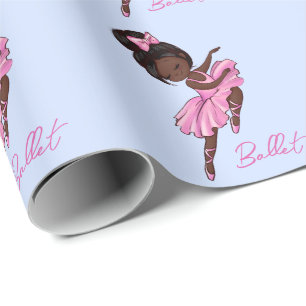 Afrikaanse Amerikaanse Ballerina Pink, Paarse Ball Cadeaupapier