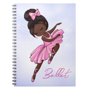 Afrikaanse Amerikaanse Ballerina Pink, Paarse Ball Notitieboek