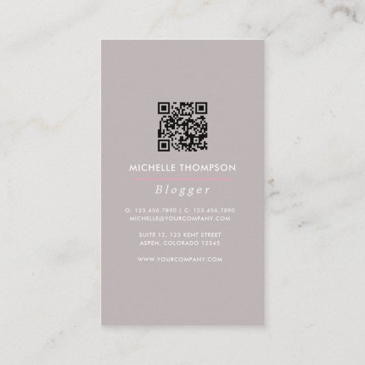 Afrikaanse Amerikaanse Blogger Blogger QR Code Visitekaartje (Achterkant)