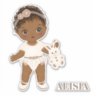 Afrikaanse Amerikaanse Boho Baby Girl Vinyl Sticke Sticker