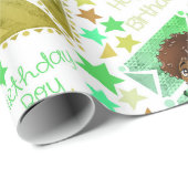 Afrikaanse Amerikaanse Boys Birthday Cadeaupapier (Rol Hoek)