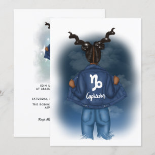 Afrikaanse Amerikaanse Capricorn Zodiac Birthday P Kaart