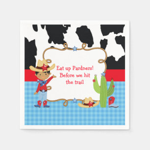 Afrikaanse Amerikaanse Cowboy Westerne Birthday Pa Servet