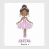 Afrikaanse Amerikaanse Cute Ballerina Girl Vinyl S Sticker (Vel)