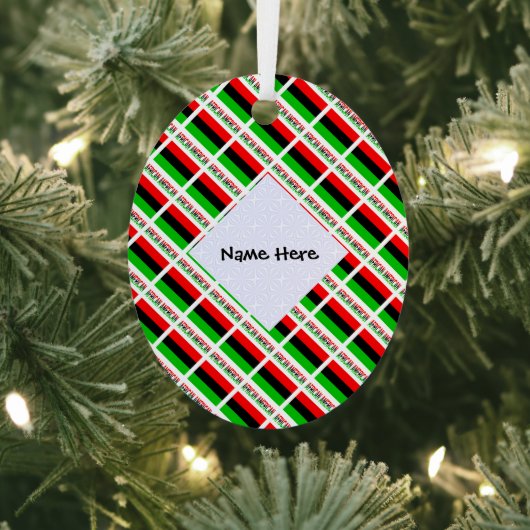 Afrikaanse Amerikaanse en Diaspora Vlaggentigernaa Metalen Ornament (Insitu)