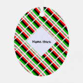 Afrikaanse Amerikaanse en Diaspora Vlaggentigernaa Metalen Ornament (Achterkant)