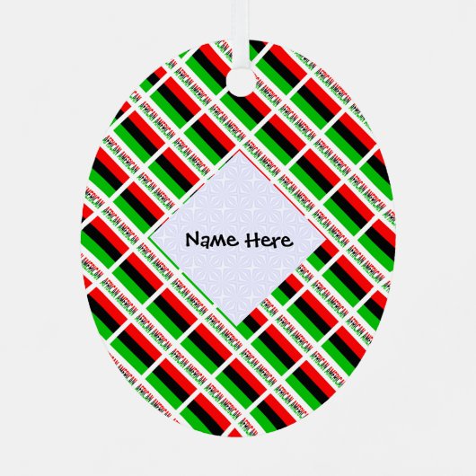 Afrikaanse Amerikaanse en Diaspora Vlaggentigernaa Metalen Ornament (Achterkant)