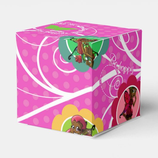 Afrikaanse Amerikaanse Fairies Birthday Bedankdoosjes (Achterkant)