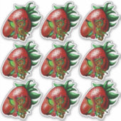 Afrikaanse Amerikaanse feier en aardbei Sticker (Voorkant)