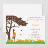 Afrikaanse Amerikaanse Herfst Girl Baby Shower-uit Kaart (Voorkant / Achterkant)