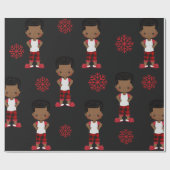 Afrikaanse Amerikaanse kerstcadeautje Cadeaupapier (Vlak)