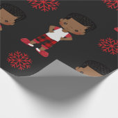 Afrikaanse Amerikaanse kerstcadeautje Cadeaupapier (Hoek)