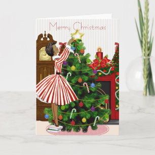 -Afrikaanse Amerikaanse kerstkaart Feestdagen Kaart