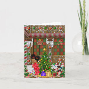 Afrikaanse Amerikaanse Kerstkaart Feestdagen Kaart